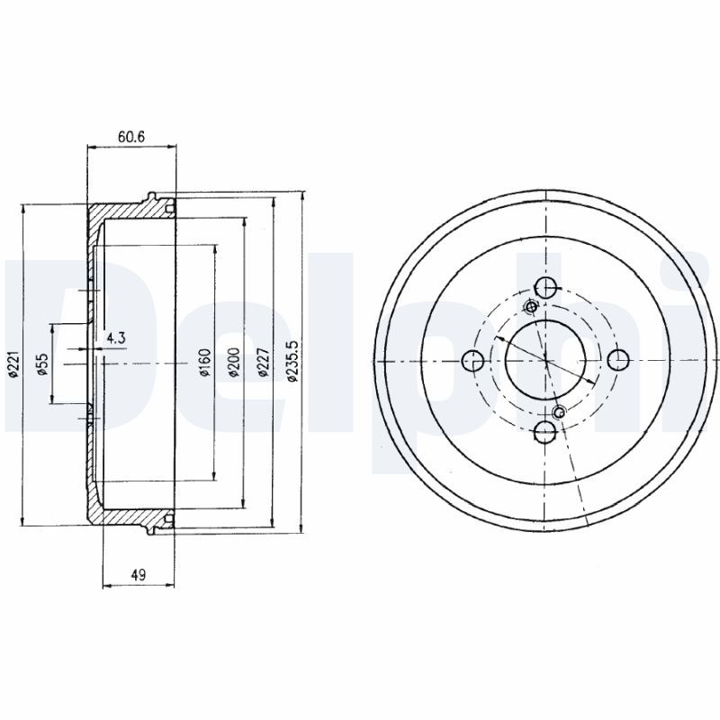 DELPHI BF412 Brake Drum