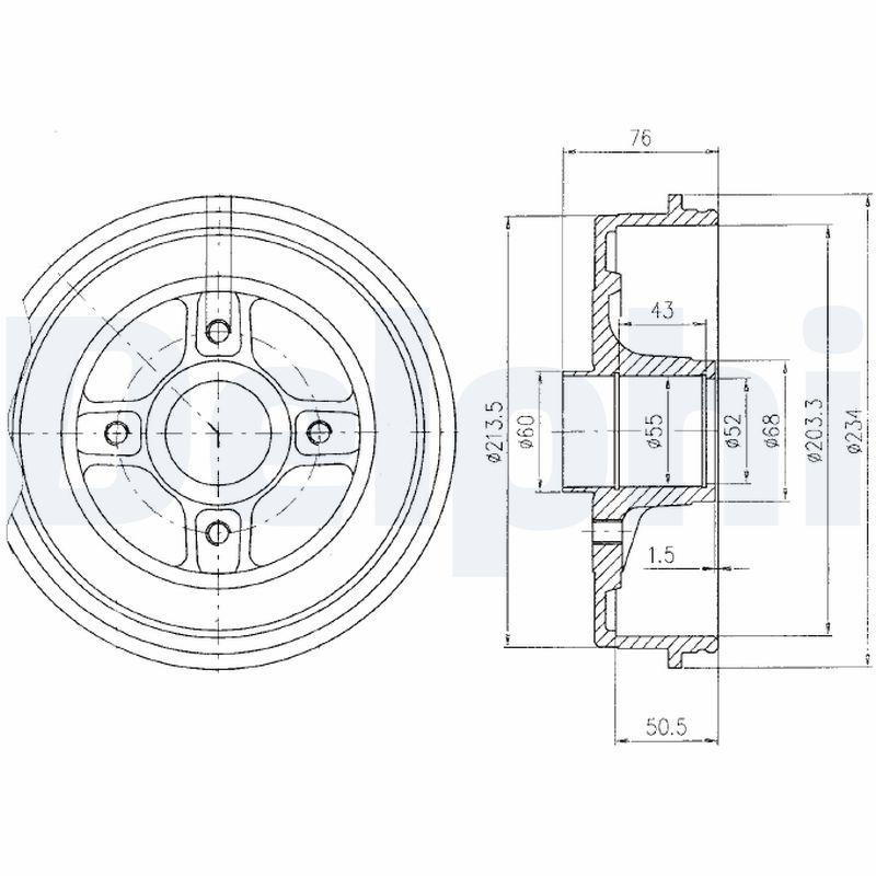 DELPHI BF423 Brake Drum