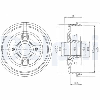 Brake Drum DELPHI BF423