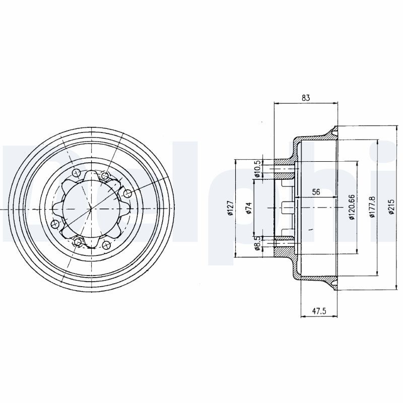 DELPHI BF43 Brake Drum