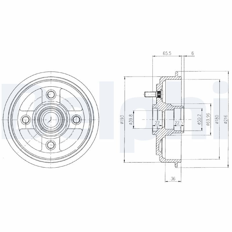 DELPHI BF434 Brake Drum