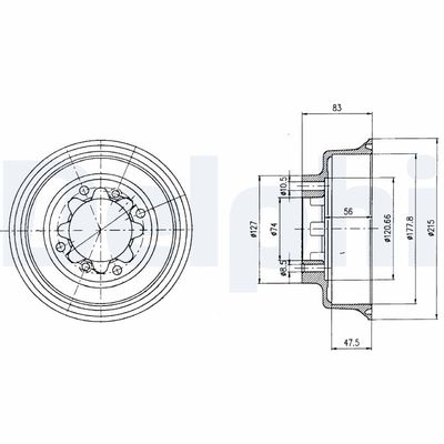Brake Drum DELPHI BF43