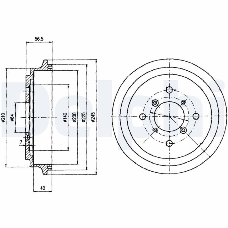 DELPHI BF450 Brake Drum