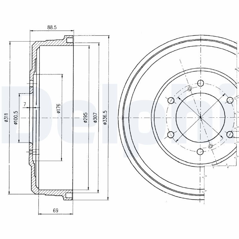 DELPHI BF461 Brake Drum