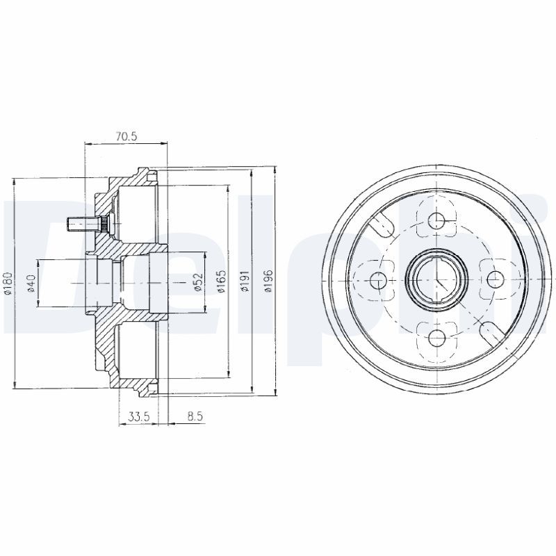 DELPHI BF462 Brake Drum