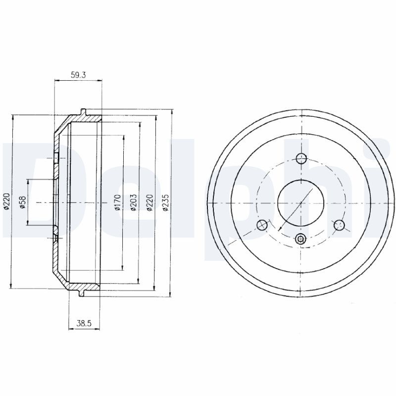 DELPHI BF465 Brake Drum