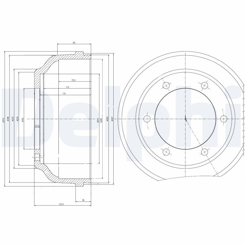 DELPHI BF467 Brake Drum