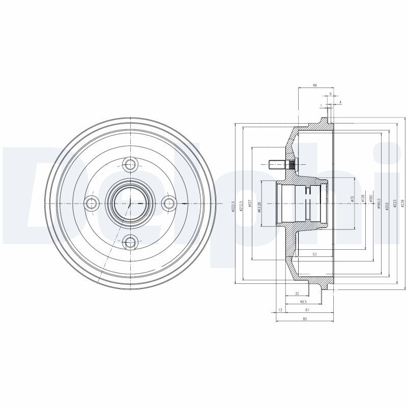 DELPHI BF468 Brake Drum
