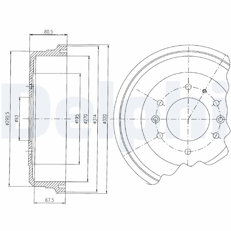 DELPHI BF470 Brake Drum