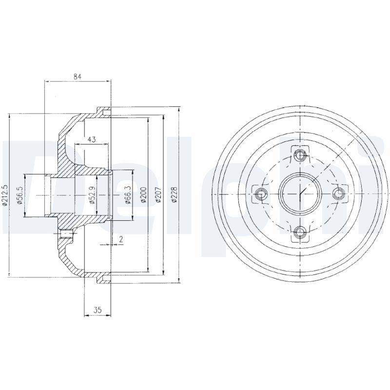 DELPHI BF471 Brake Drum
