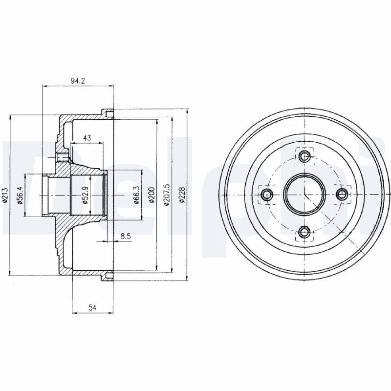 DELPHI BF472 Brake Drum
