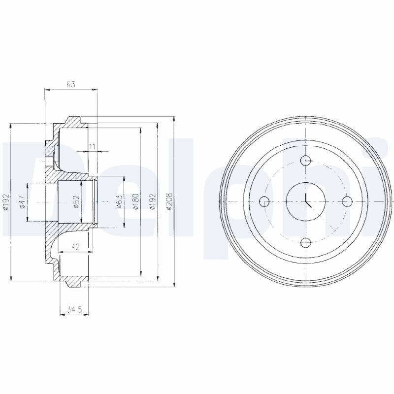 DELPHI BF473 Brake Drum