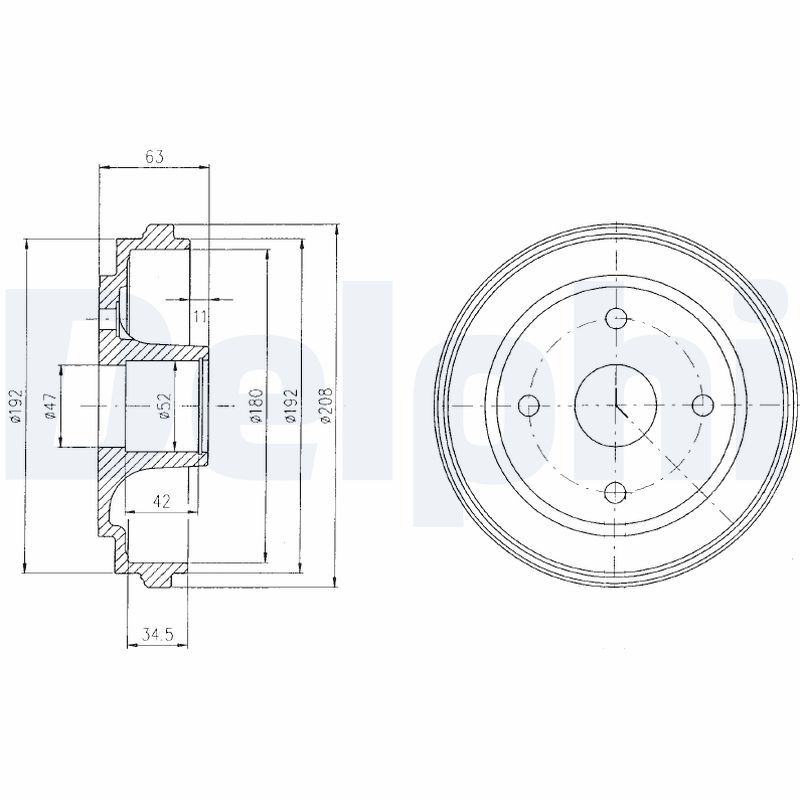 DELPHI BF474 Brake Drum