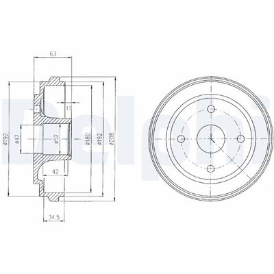 Brake Drum DELPHI BF474