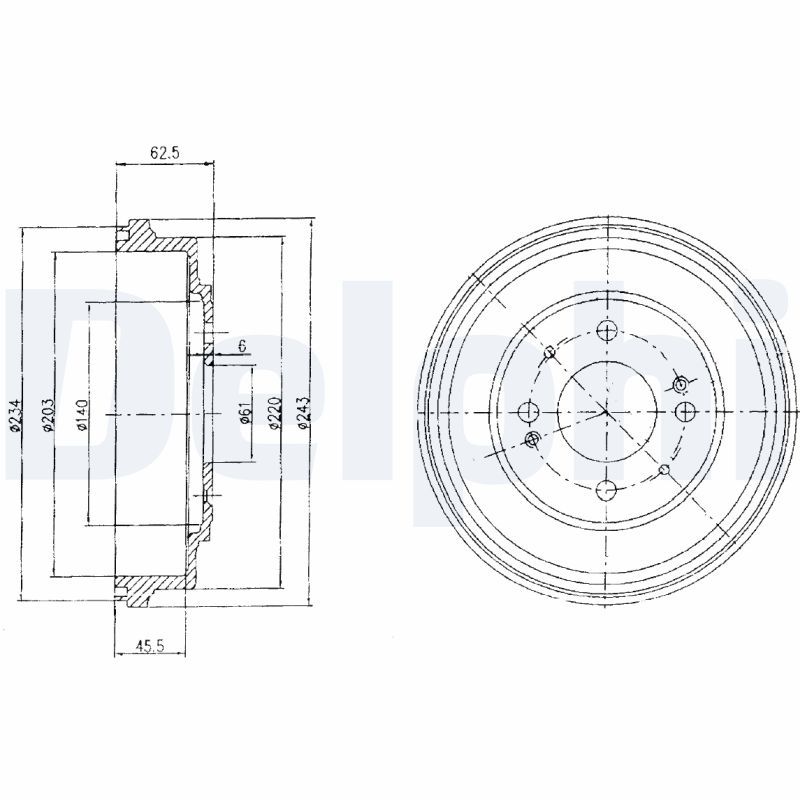 DELPHI BF482 Brake Drum