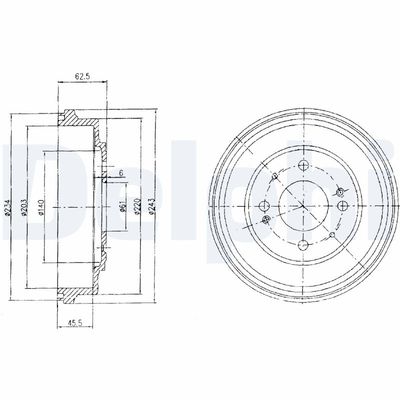 Brake Drum DELPHI BF482
