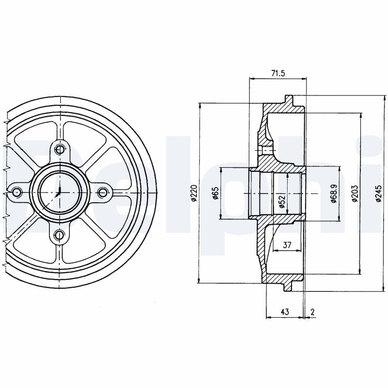 DELPHI BF484 Brake Drum