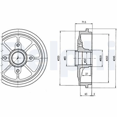 Brake Drum DELPHI BF484