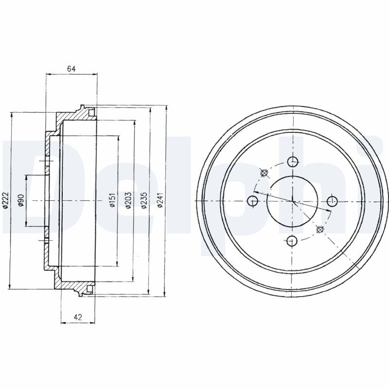 DELPHI BF485 Brake Drum
