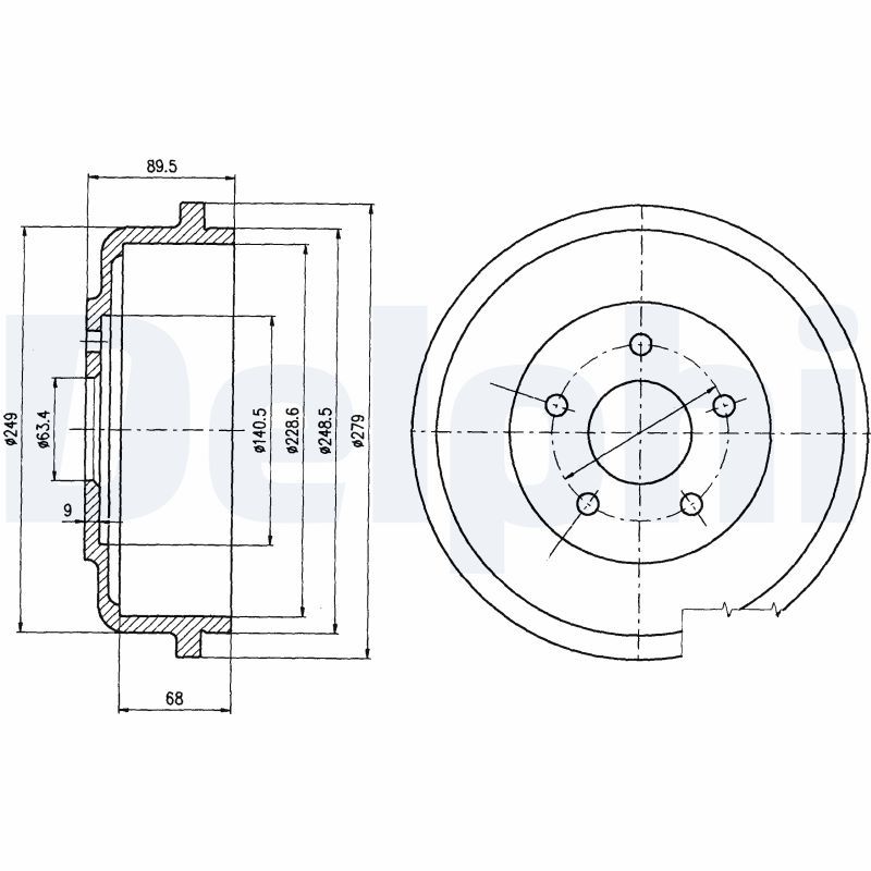 DELPHI BF488 Brake Drum