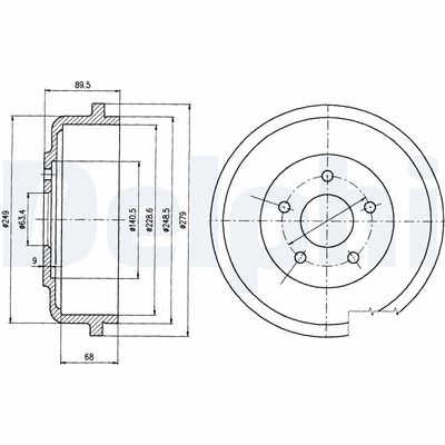 Brake Drum DELPHI BF488