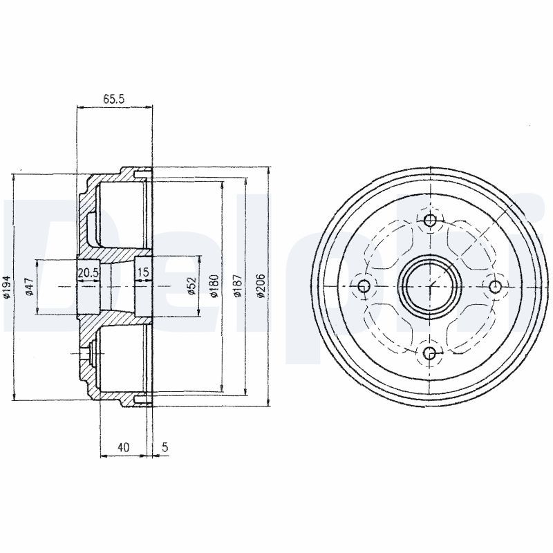 DELPHI BF490 Brake Drum