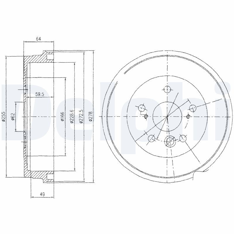 DELPHI BF495 Brake Drum