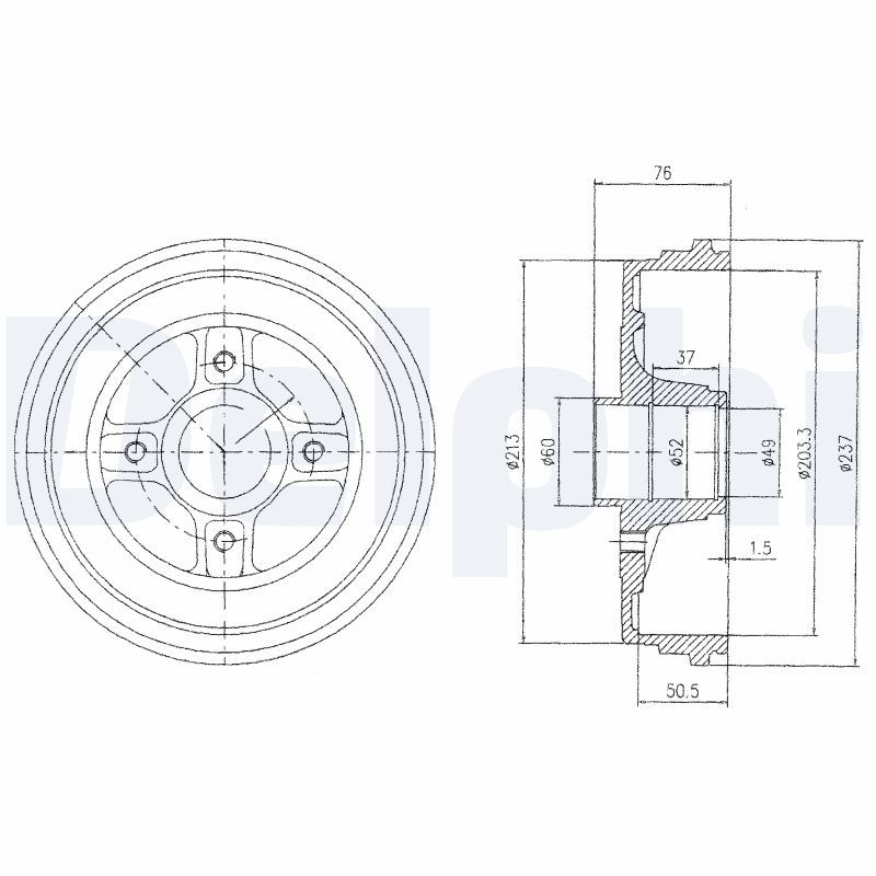 DELPHI BF496 Brake Drum