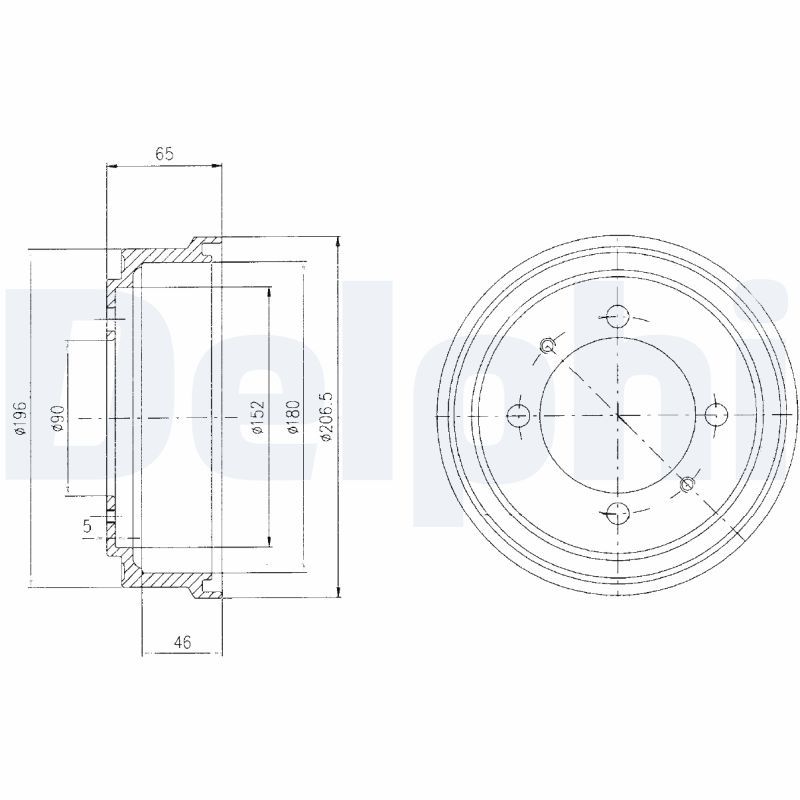 DELPHI BF498 Brake Drum