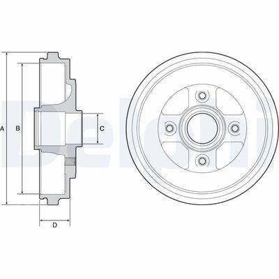 Brake Drum DELPHI BF509