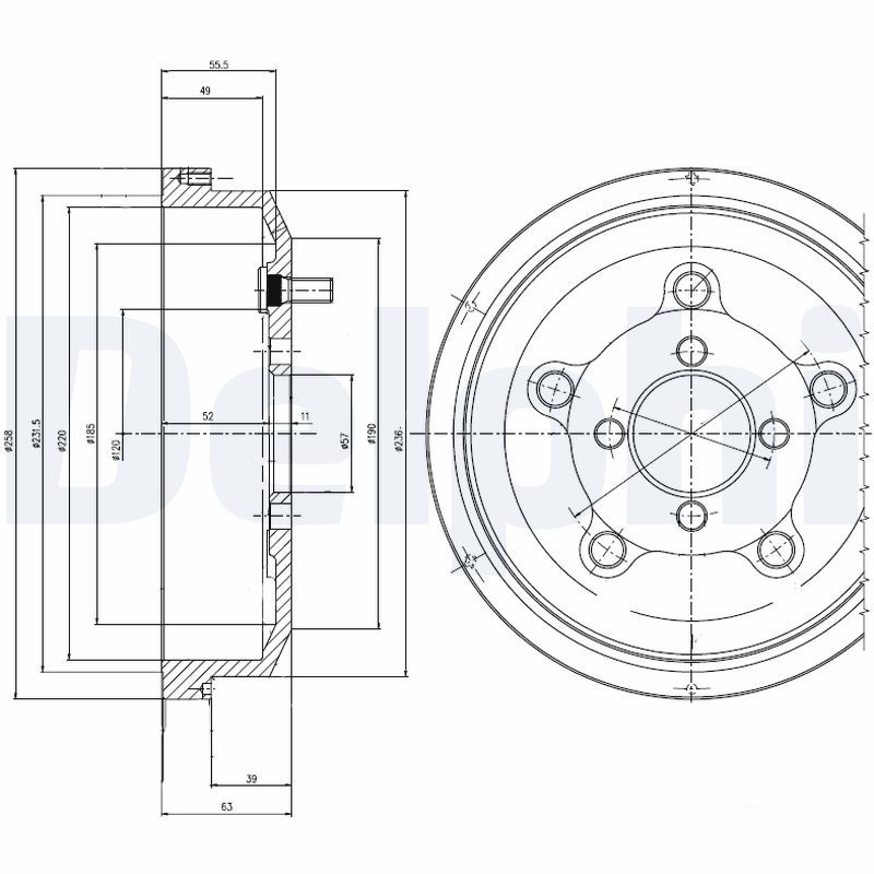 DELPHI BF514 Brake Drum