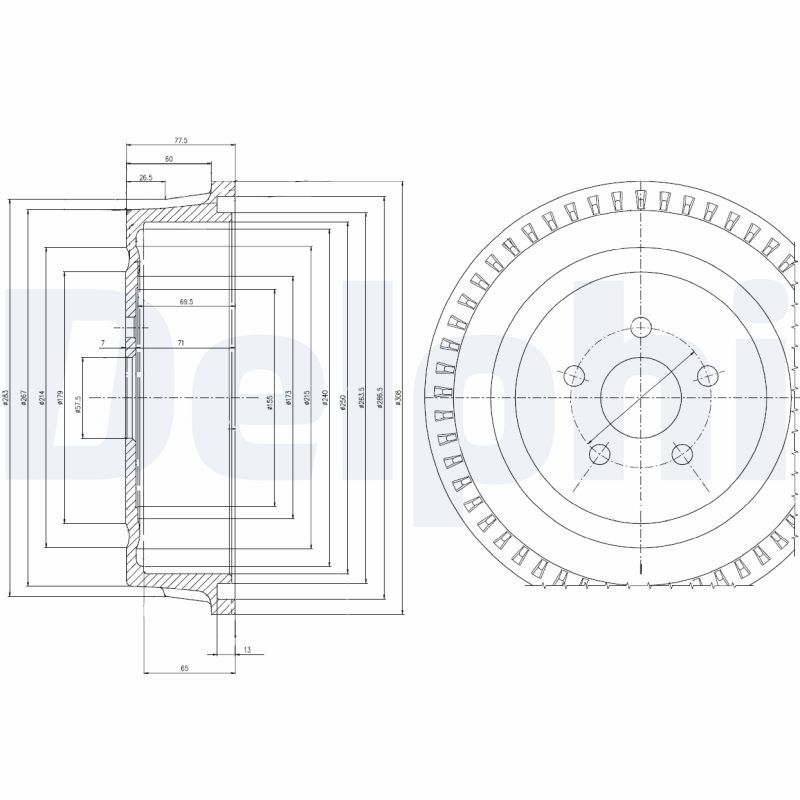DELPHI BF515 Brake Drum
