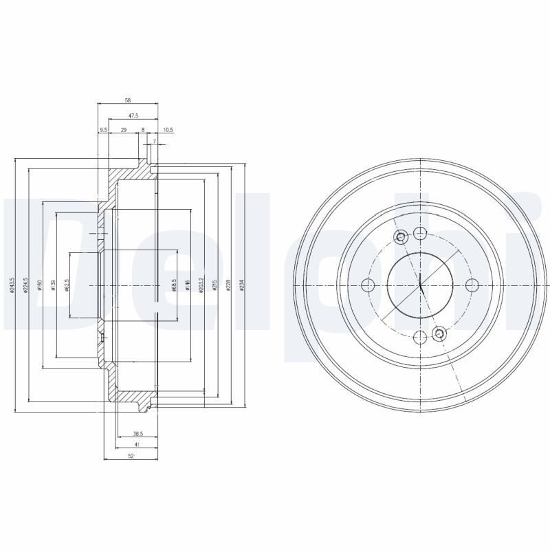 DELPHI BF517 Brake Drum