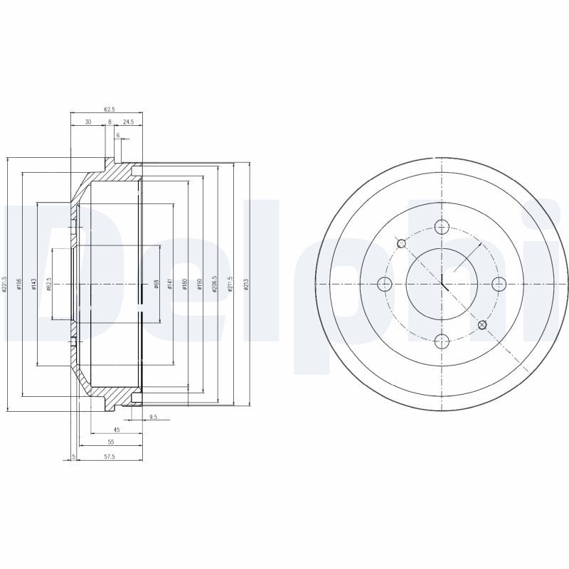 DELPHI BF519 Brake Drum