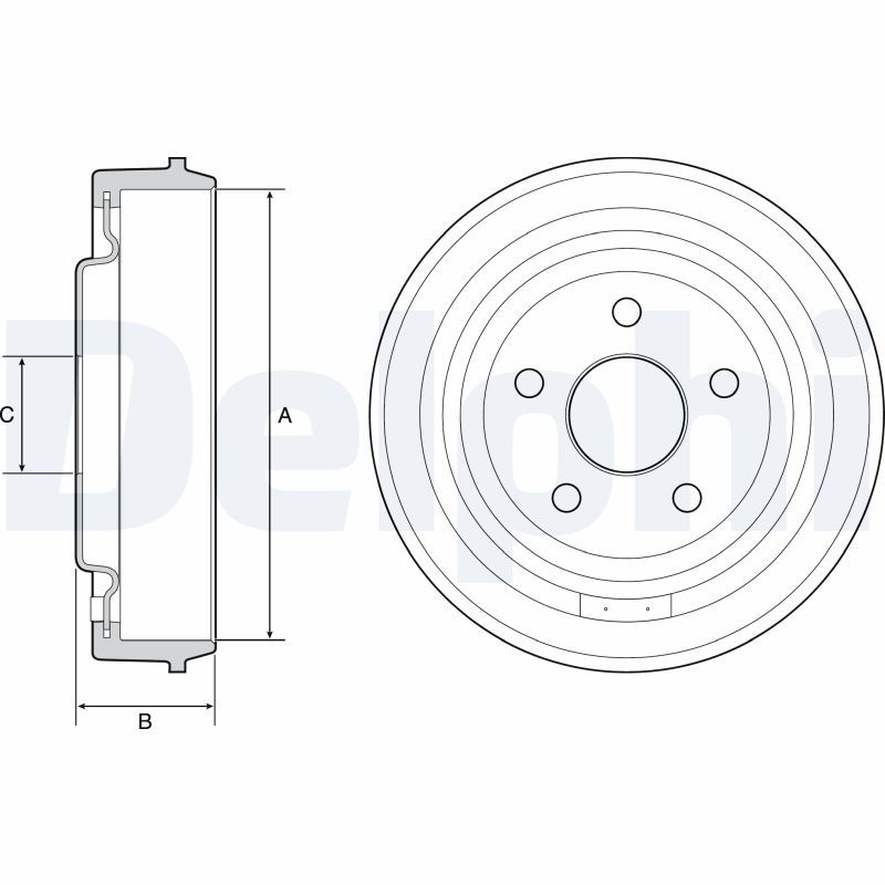 DELPHI BF543 Brake Drum
