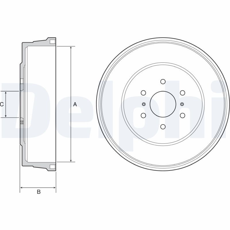 DELPHI BF557 Brake Drum