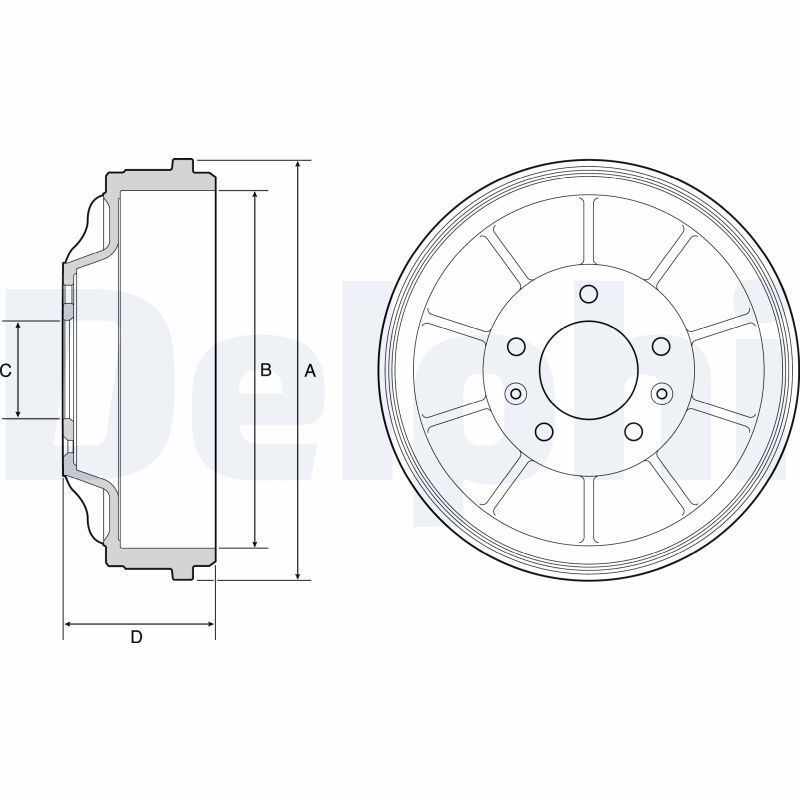 DELPHI BF562 Brake Drum