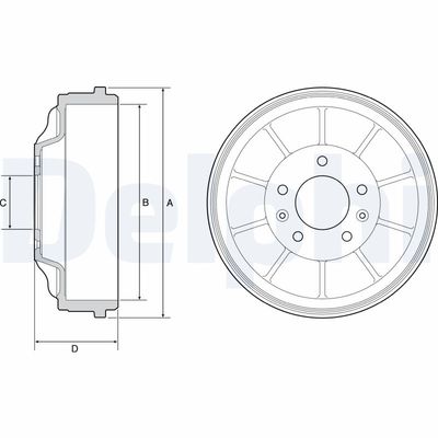 Brake Drum DELPHI BF562