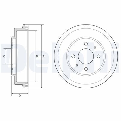 Brake Drum DELPHI BF582