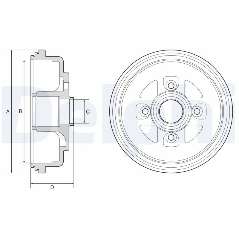 DELPHI BF607 Brake Drum