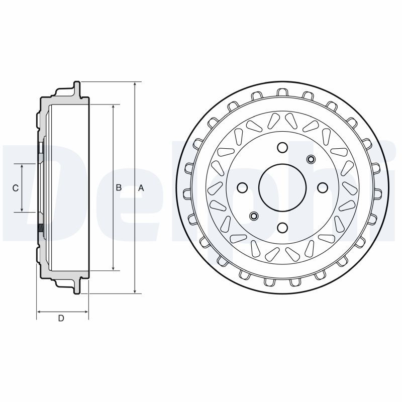 DELPHI BF663 Brake Drum