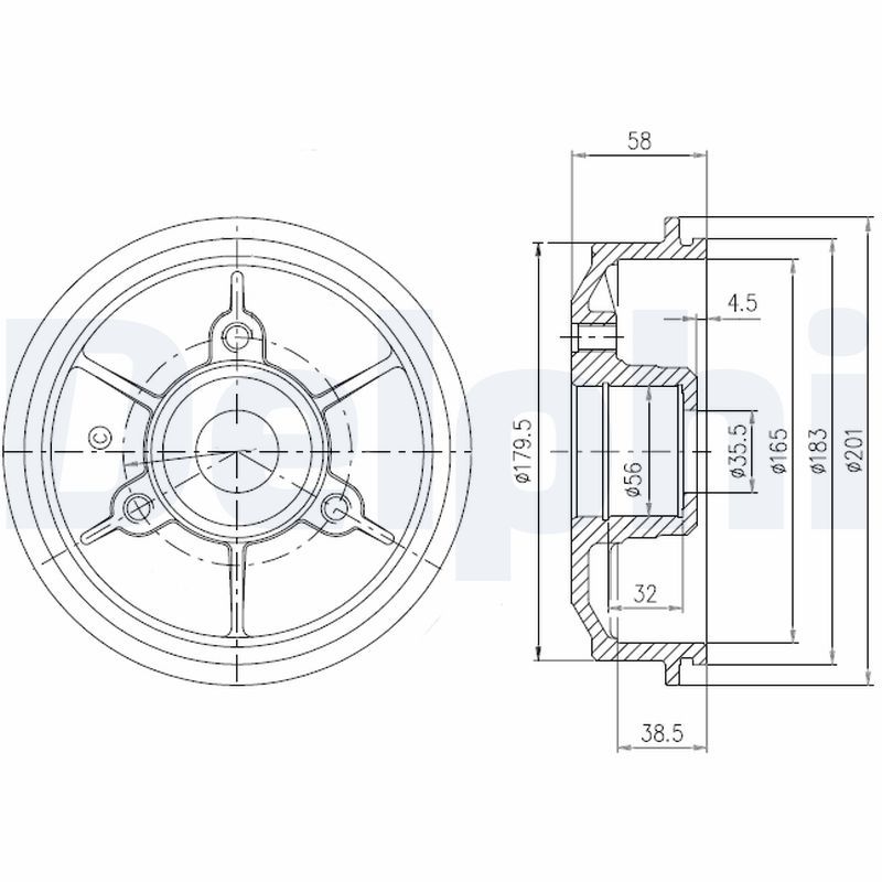 DELPHI BFR267 Brake Drum