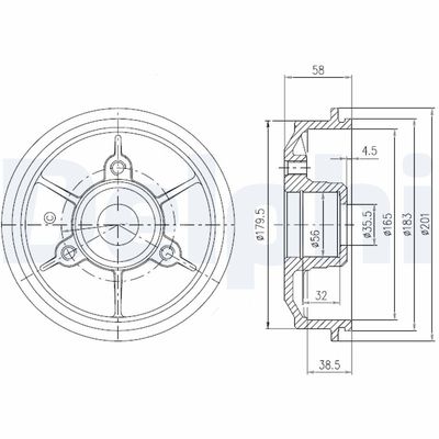 Brake Drum DELPHI BFR267