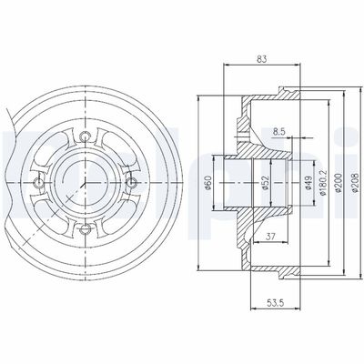 Brake Drum DELPHI BFR272
