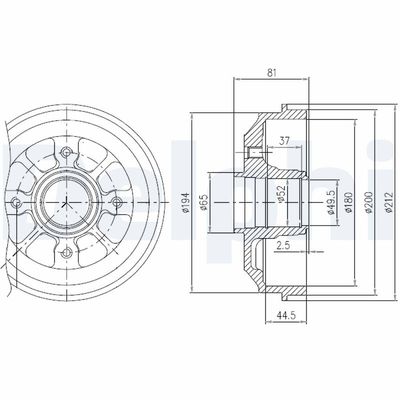 Brake Drum DELPHI BFR282