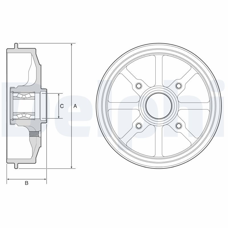 DELPHI BFR484 Brake Drum