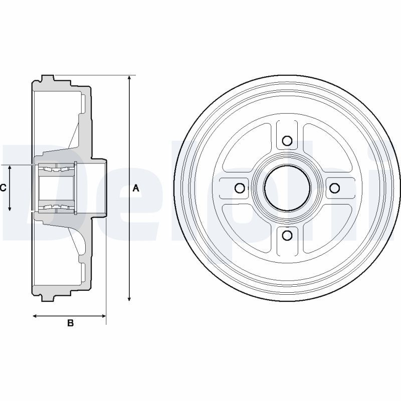 DELPHI BFR496 Brake Drum