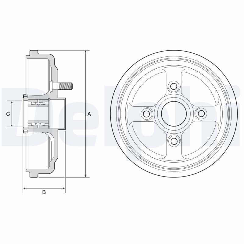 DELPHI BFR567 Brake Drum