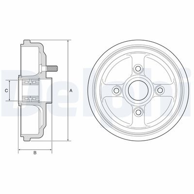 Brake Drum DELPHI BFR567
