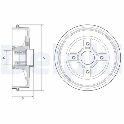 Brake Drum DELPHI BFR595